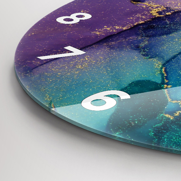 Zegar szklany okrągły Abstrakcja barw