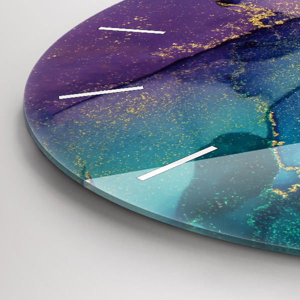 Zegar szklany okrągły Abstrakcja barw