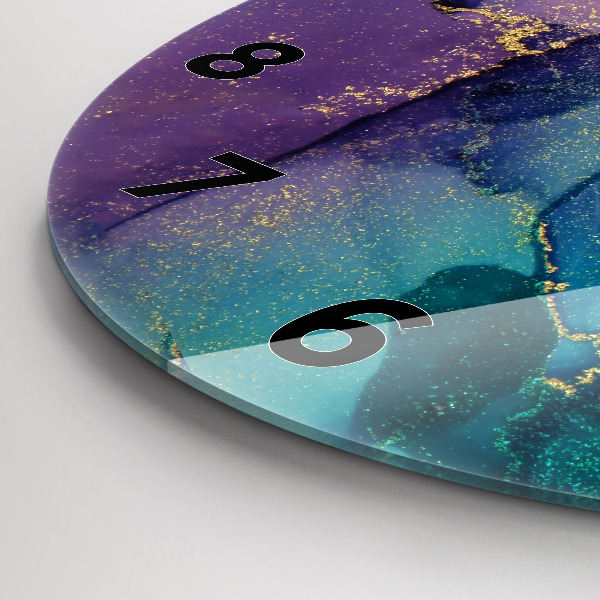 Zegar szklany okrągły Abstrakcja barw