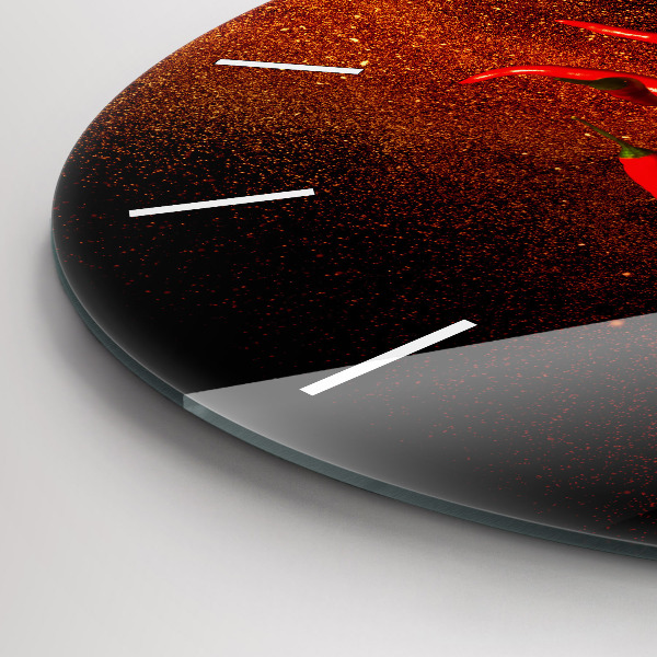 Zegar okrągły z nadrukiem Papryczki chili