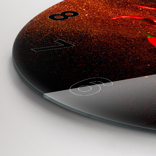 Zegar okrągły z nadrukiem Papryczki chili