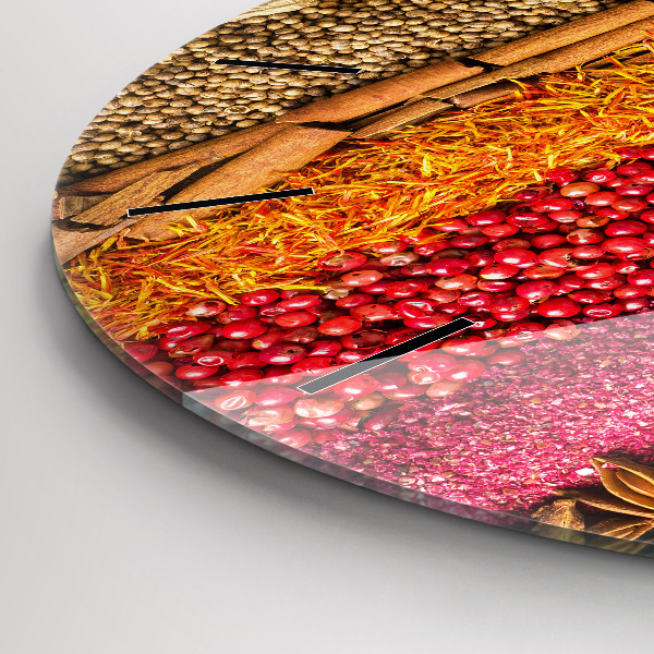 Zegar okrągły z nadrukiem Rzędy przypraw