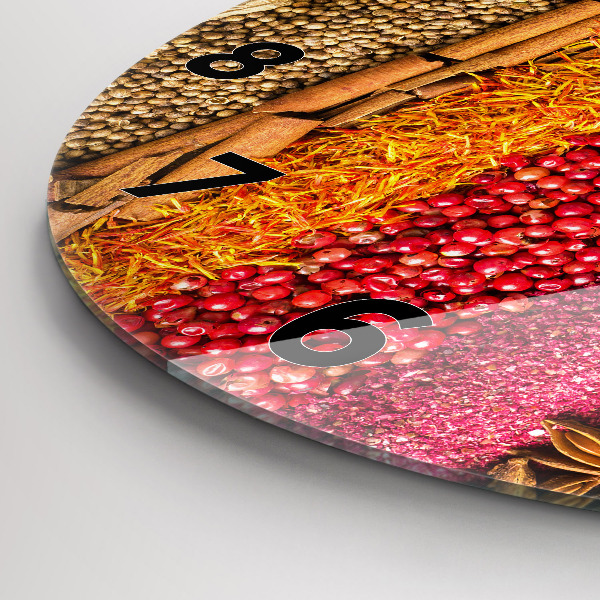 Zegar okrągły z nadrukiem Rzędy przypraw