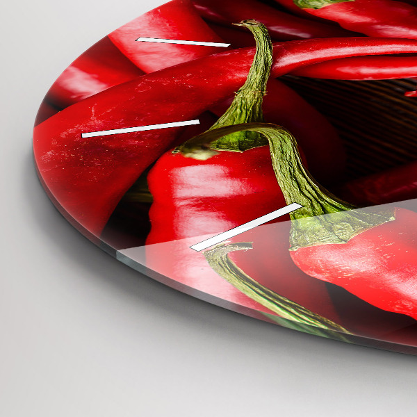 Zegar okrągły z nadrukiem Ostre papryczki