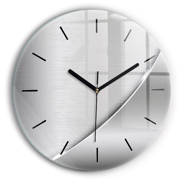 Zegar okrągły z nadrukiem Srebrny wzór