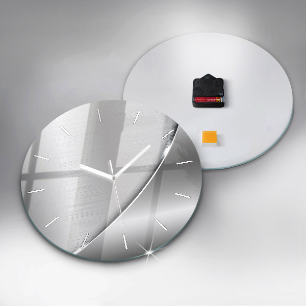 Zegar okrągły z nadrukiem Srebrny wzór