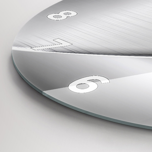 Zegar okrągły z nadrukiem Srebrny wzór