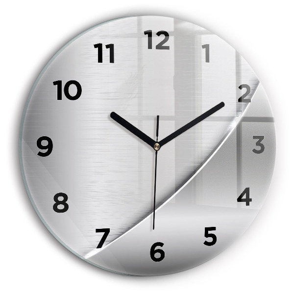 Zegar okrągły z nadrukiem Srebrny wzór