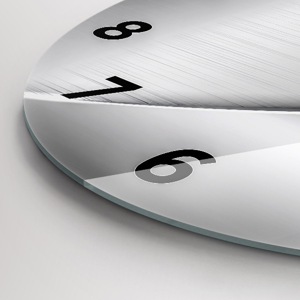 Zegar okrągły z nadrukiem Srebrny wzór