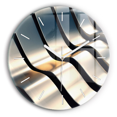 Zegar okrągły z nadrukiem Srebrny wzór