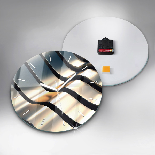 Zegar okrągły z nadrukiem Srebrny wzór