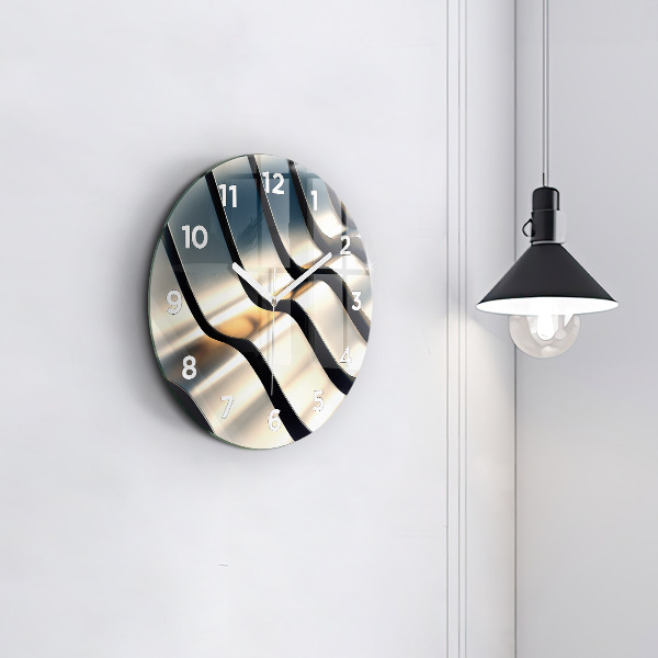 Zegar okrągły z nadrukiem Srebrny wzór