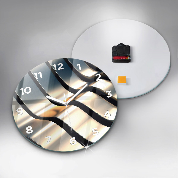 Zegar okrągły z nadrukiem Srebrny wzór