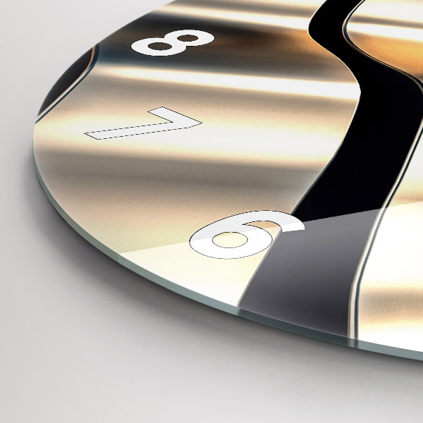 Zegar okrągły z nadrukiem Srebrny wzór