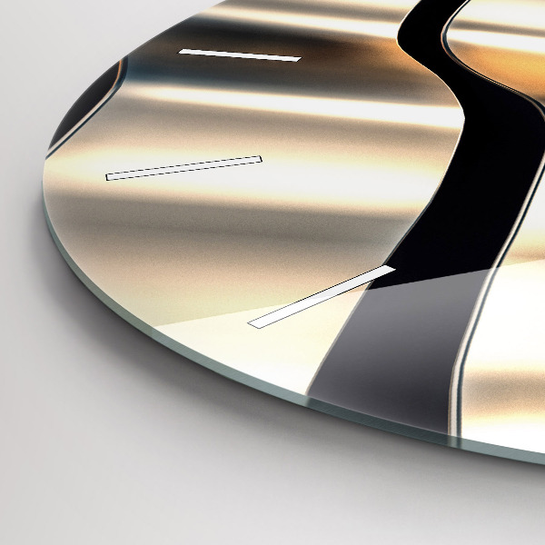 Zegar okrągły z nadrukiem Srebrny wzór