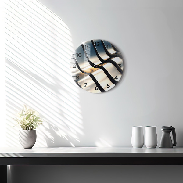 Zegar okrągły z nadrukiem Srebrny wzór