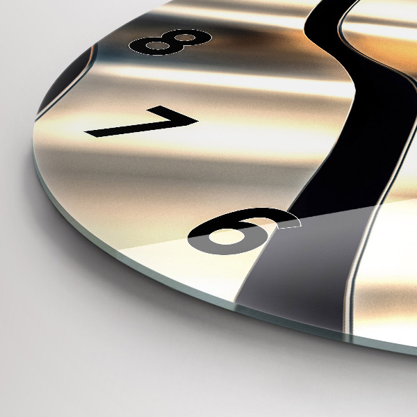 Zegar okrągły z nadrukiem Srebrny wzór