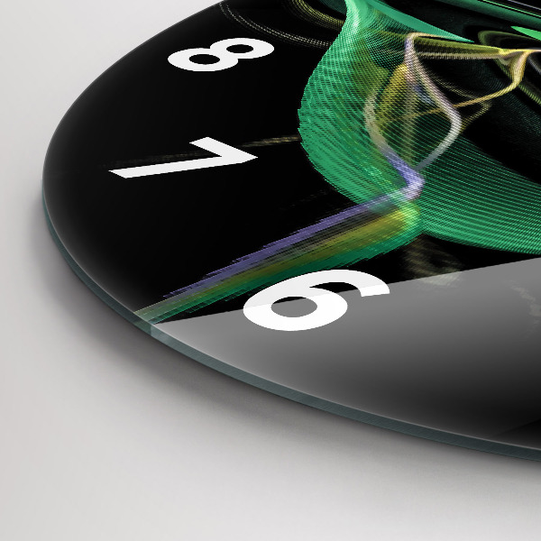 Zegar okrągły z nadrukiem Zielona abstrakcja