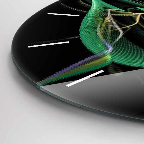 Zegar okrągły z nadrukiem Zielona abstrakcja