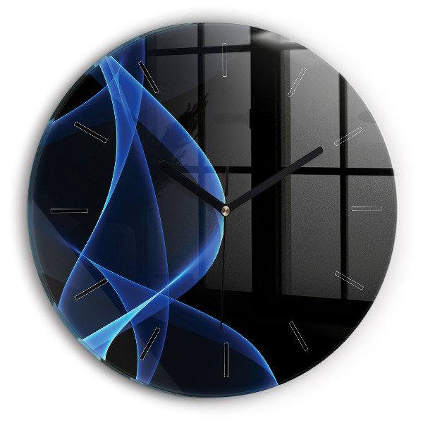 Zegar okrągły z nadrukiem Niebieskie linie