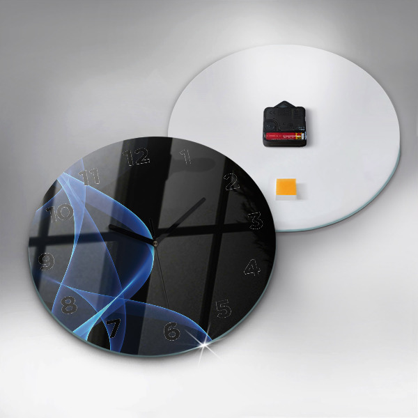 Zegar okrągły z nadrukiem Niebieskie linie