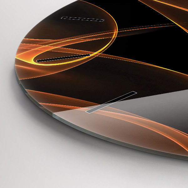 Zegar okrągły z nadrukiem Pomarańczowe linie