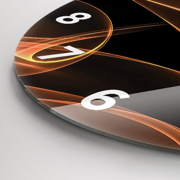 Zegar okrągły z nadrukiem Pomarańczowe linie