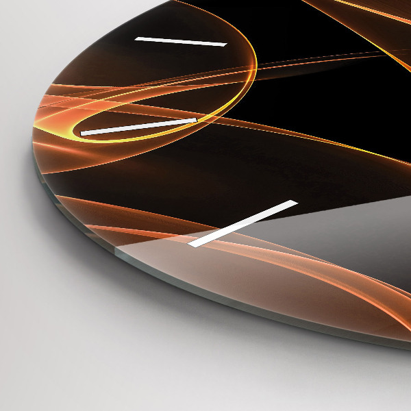 Zegar okrągły z nadrukiem Pomarańczowe linie