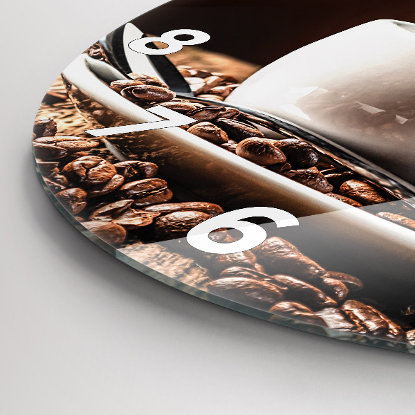 Zegar okrągły z nadrukiem Filiżanka kawy