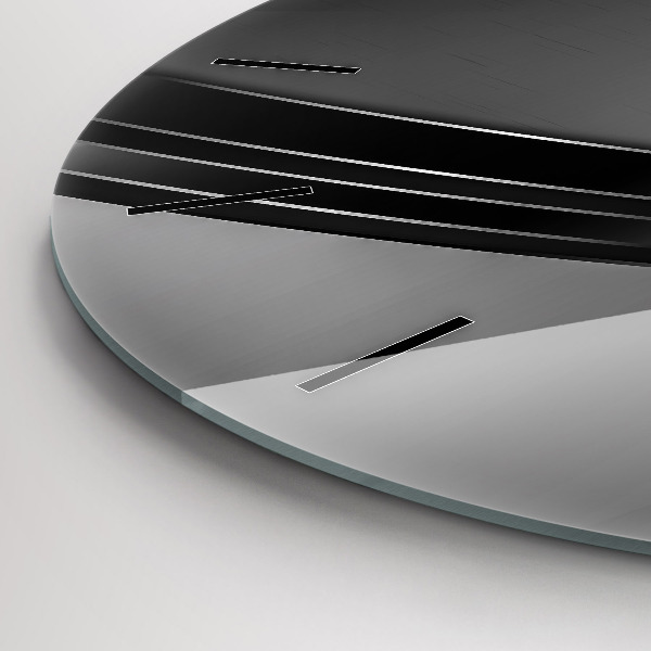 Zegar okrągły z nadrukiem Srebrne linie