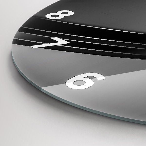 Zegar okrągły z nadrukiem Srebrne linie