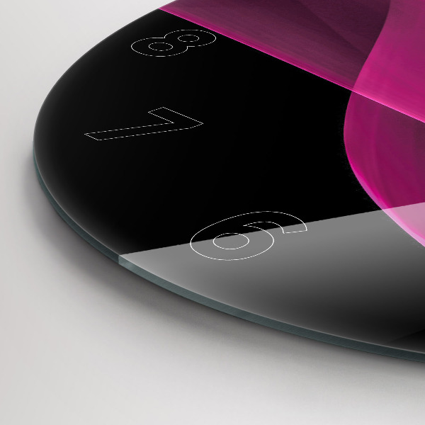 Zegar okrągły z nadrukiem Różowa abstrakcja