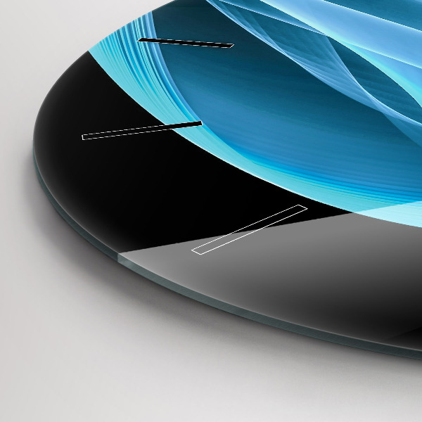 Zegar okrągły z nadrukiem Niebieska abstrakcja