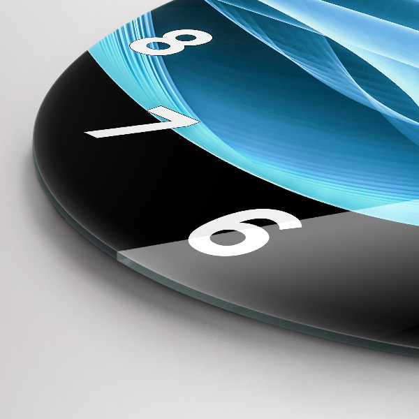 Zegar okrągły z nadrukiem Niebieska abstrakcja