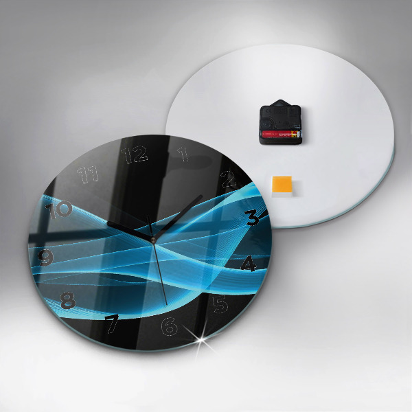 Zegar okrągły z nadrukiem Niebieska abstrakcja