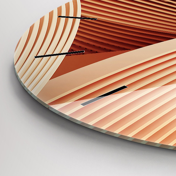 Zegar szklany okrągły Abstrakcyjny wzór fal