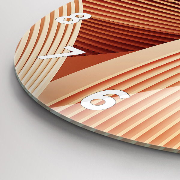 Zegar szklany okrągły Abstrakcyjny wzór fal