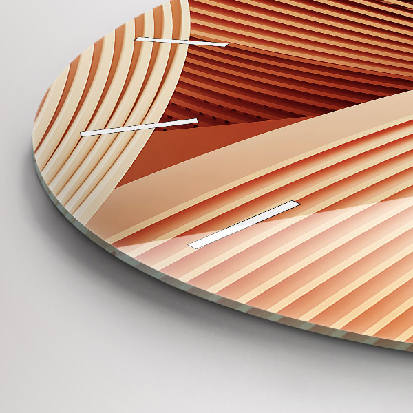 Zegar szklany okrągły Abstrakcyjny wzór fal