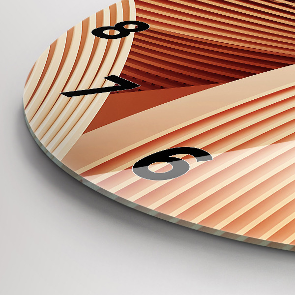 Zegar szklany okrągły Abstrakcyjny wzór fal