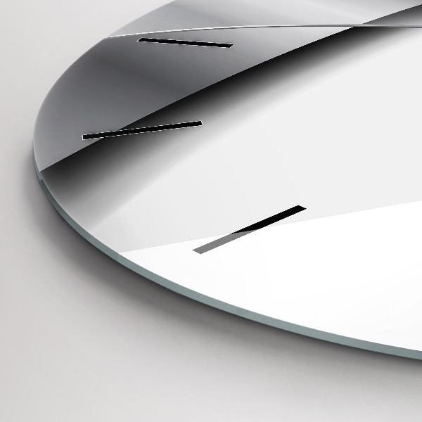 Zegar okrągły z nadrukiem Srebrna abstrakcja