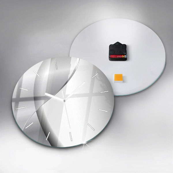 Zegar okrągły z nadrukiem Srebrna abstrakcja