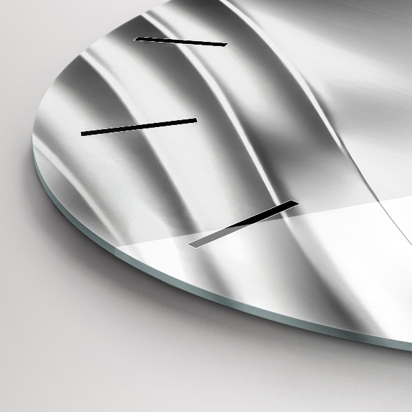 Zegar okrągły z nadrukiem Srebrna abstrakcja