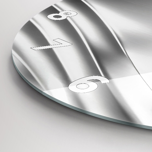 Zegar okrągły z nadrukiem Srebrna abstrakcja