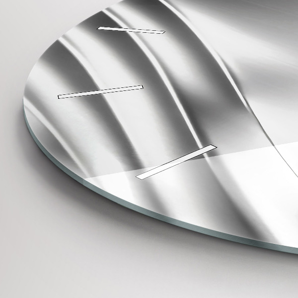 Zegar okrągły z nadrukiem Srebrna abstrakcja