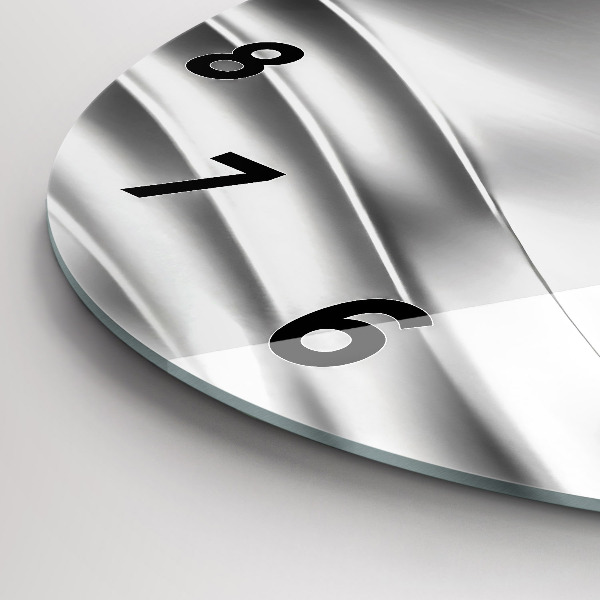 Zegar okrągły z nadrukiem Srebrna abstrakcja