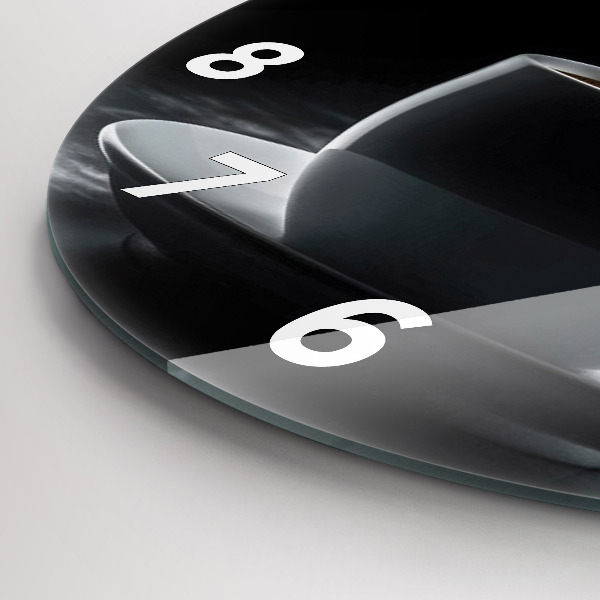 Zegar okrągły z nadrukiem Filiżanka czarnej kawy