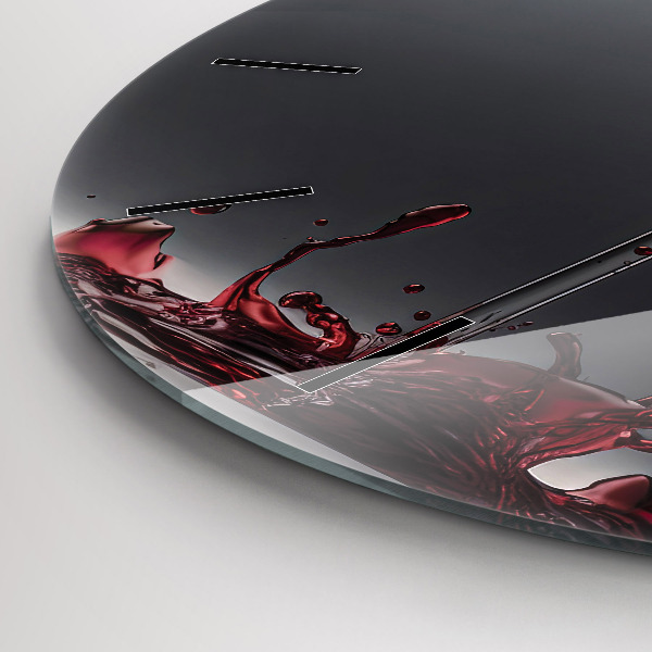 Zegar okrągły z nadrukiem Lampka czerwonego wina