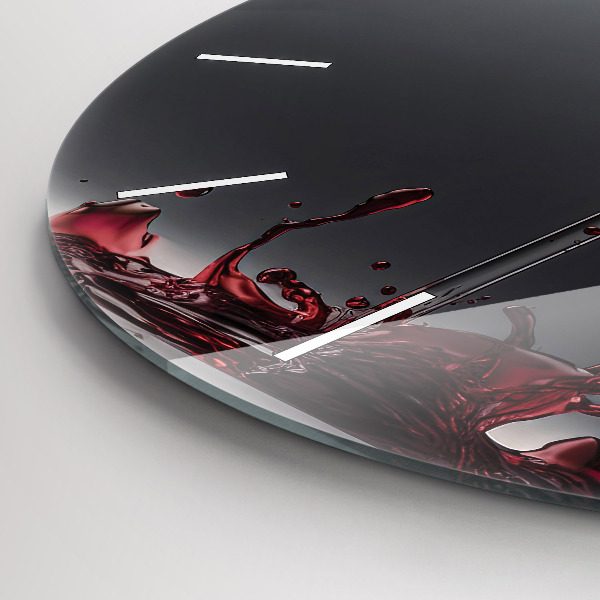 Zegar okrągły z nadrukiem Lampka czerwonego wina