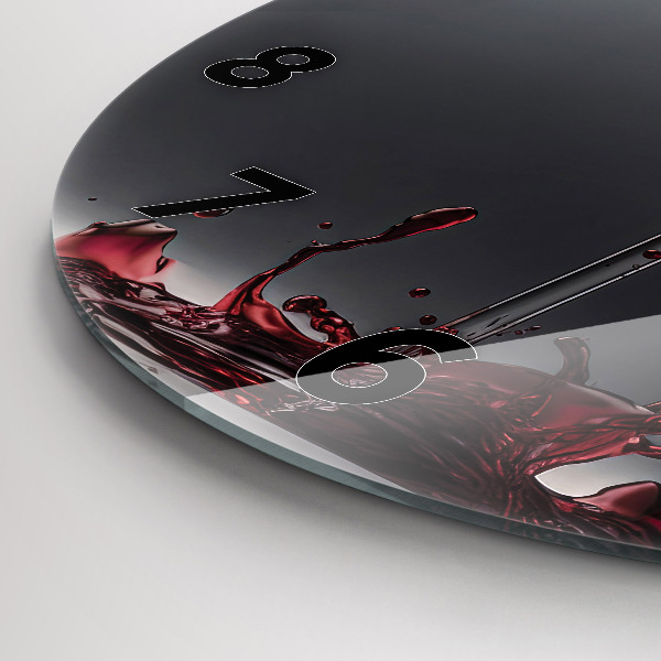 Zegar okrągły z nadrukiem Lampka czerwonego wina