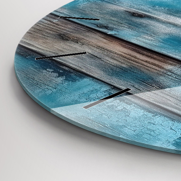 Zegar okrągły z nadrukiem Niebieskie deski